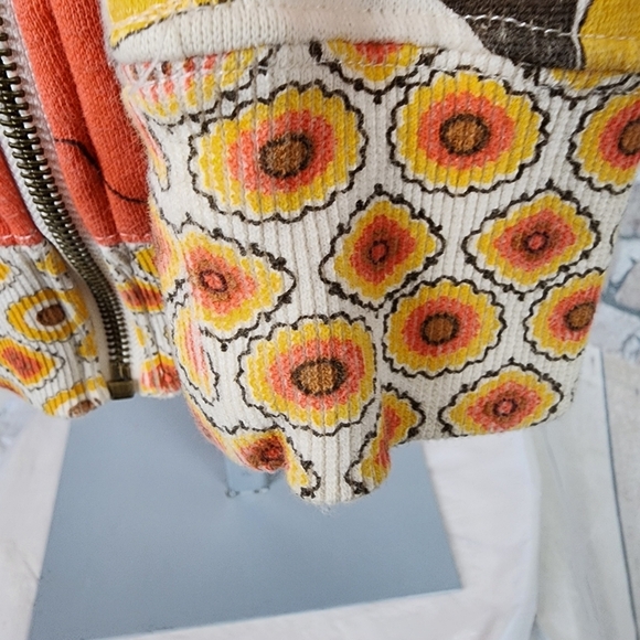 Vintage Billabong Floral Poppy Zip Front Hoodie Orange Yellow Size Medium - Picture 6 of 14